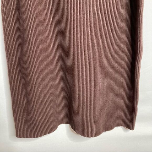NWT House of Harlow 1960 Sleeveless Brown Ribbed Sweater Dress Bodycon Size XL - Picture 4 of 9